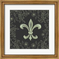 Framed Fleur de Lis - Black