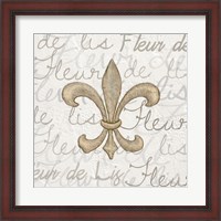 Framed Fleur de Lis - White