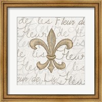 Framed Fleur de Lis - White