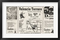 Framed 1950 Andy Anaheim Newspaper Ads