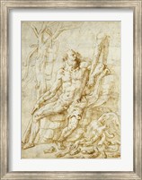 Framed Hercules Resting after Killing the Hydra