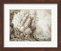 Framed Landscape with Waterfall