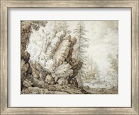 Framed Landscape with Waterfall