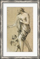 Framed Study of a Female Figure with a Putto