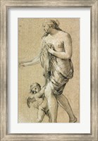 Framed Study of a Female Figure with a Putto