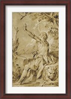 Framed Saint Jerome Hearing the Trumpet of the Last Judgement