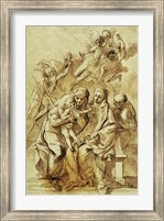 Framed Holy Family with Saint Anne