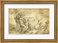 Framed Venus in Her Sea Chariot Suckling Cupid