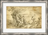 Framed Venus in Her Sea Chariot Suckling Cupid
