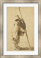 Framed Young Herdsman Leaning on His Houlette