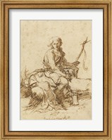 Framed Young John the Baptist History Scene