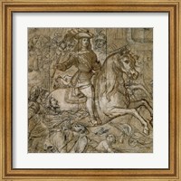Framed Equestrian Portrait of Don Juan Jose of Austria