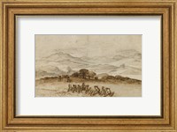 Framed Landscape in Latium with Farm Laborers