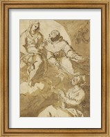 Framed Saint Francis Interceding with the Virgin on Behalf of a Female Saint