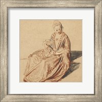 Framed Seated Woman with a Fan