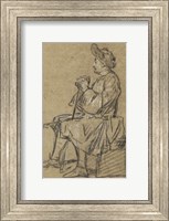 Framed Study of a Seated Man