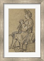 Framed Study of a Seated Man