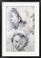 Framed Three Studies of the Head of a Youth