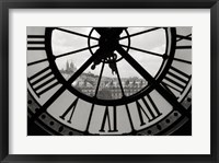Framed Big Clock Horizontal Black and White