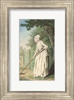 Framed Duchess of Chaulnes as a Gardener in an Allee