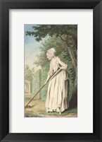 Framed Duchess of Chaulnes as a Gardener in an Allee