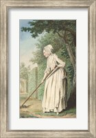 Framed Duchess of Chaulnes as a Gardener in an Allee