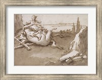 Framed Centaur and a Female Faun in a Landscape