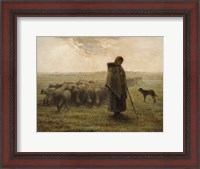 Framed Shepherdess and Her Flock