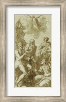 Framed Christ the Savior above Saints John the Baptist, Jerome, Catherine, and Thomas