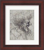 Framed Caricature of a Man with Bushy Hair