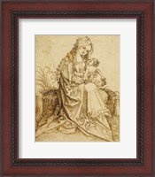 Framed Virgin and Child on a Grassy Bench