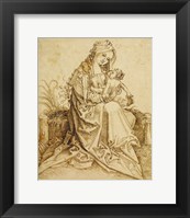 Framed Virgin and Child on a Grassy Bench