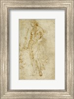 Framed Female Figure with a Tibia, and Ornamental Studies