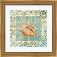 Framed Shell Tiles II Blue