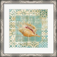 Framed Shell Tiles II Blue