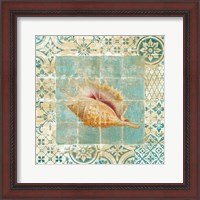 Framed Shell Tiles II Blue