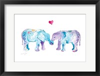 Framed Elephants in Love