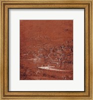 Framed Mountain Landscape with an Imaginary City