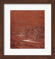 Framed Mountain Landscape with an Imaginary City