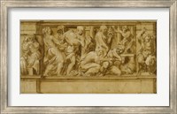 Framed Design for a Frieze with Worshippers Bringing Sacrificial Offerings