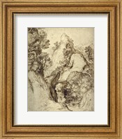 Framed Rocky Landscape with a Waterfall