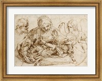 Framed Holy Family with an Angel
