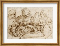Framed Holy Family with an Angel