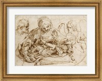 Framed Holy Family with an Angel