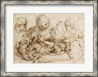 Framed Holy Family with an Angel