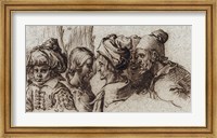 Framed Bust of a Boy in a Turban, a Winged Angel, and Three Old Men