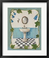 Framed Bell Flower Bath II on Ivory