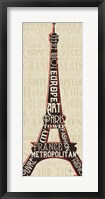 Framed Paris City Words I