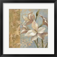 Amaryllis on Soft Blue Framed Print