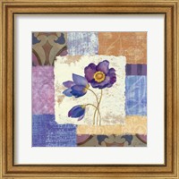 Framed Tiled Poppies I - Purple